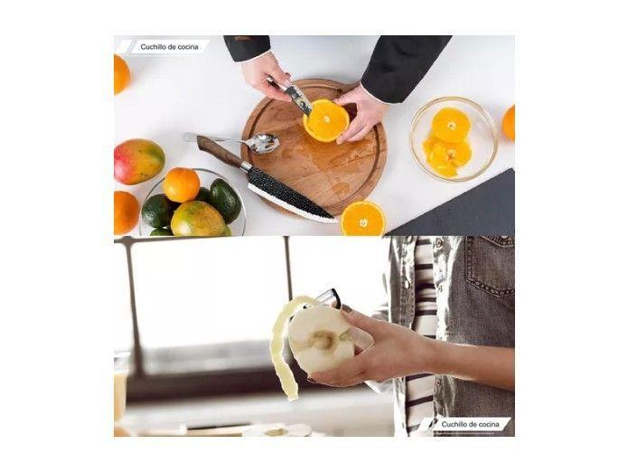 Set De Cuchillos Cocina Profesional Acero 6 Pzs Color Negro-3