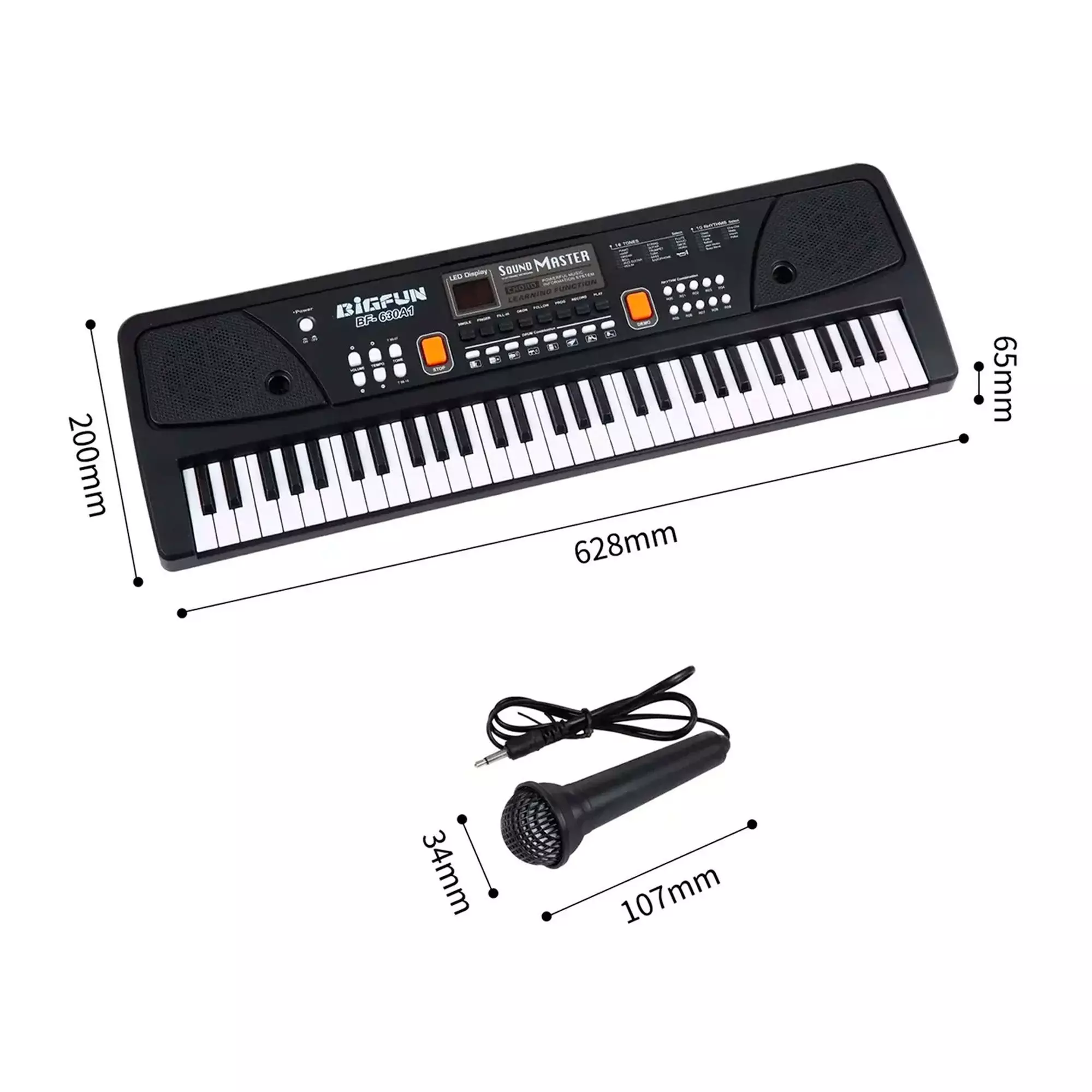 Piano Teclado Musical El ctrico De 61 Teclas Micr fono-1