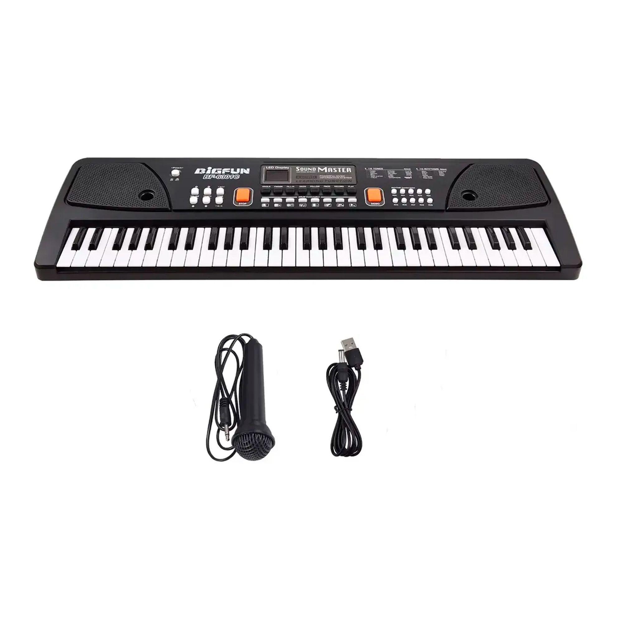 Piano Teclado Musical El ctrico De 61 Teclas Micr fono-2