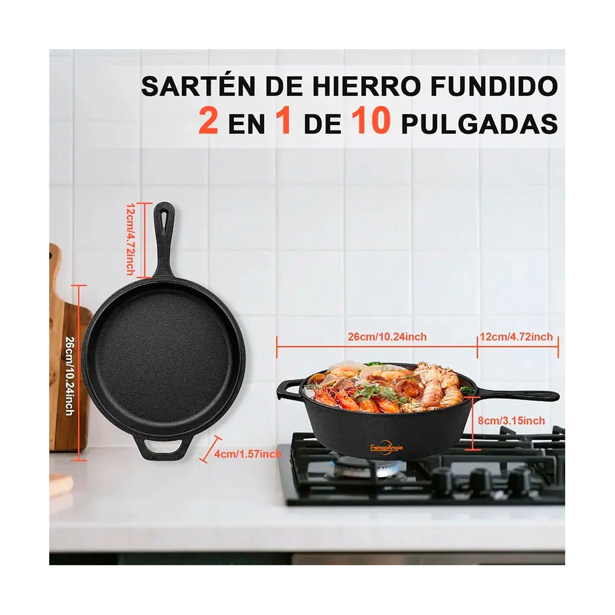 Sartenes De Hierro Fundido Gruesa Doble Uso 26cm-5