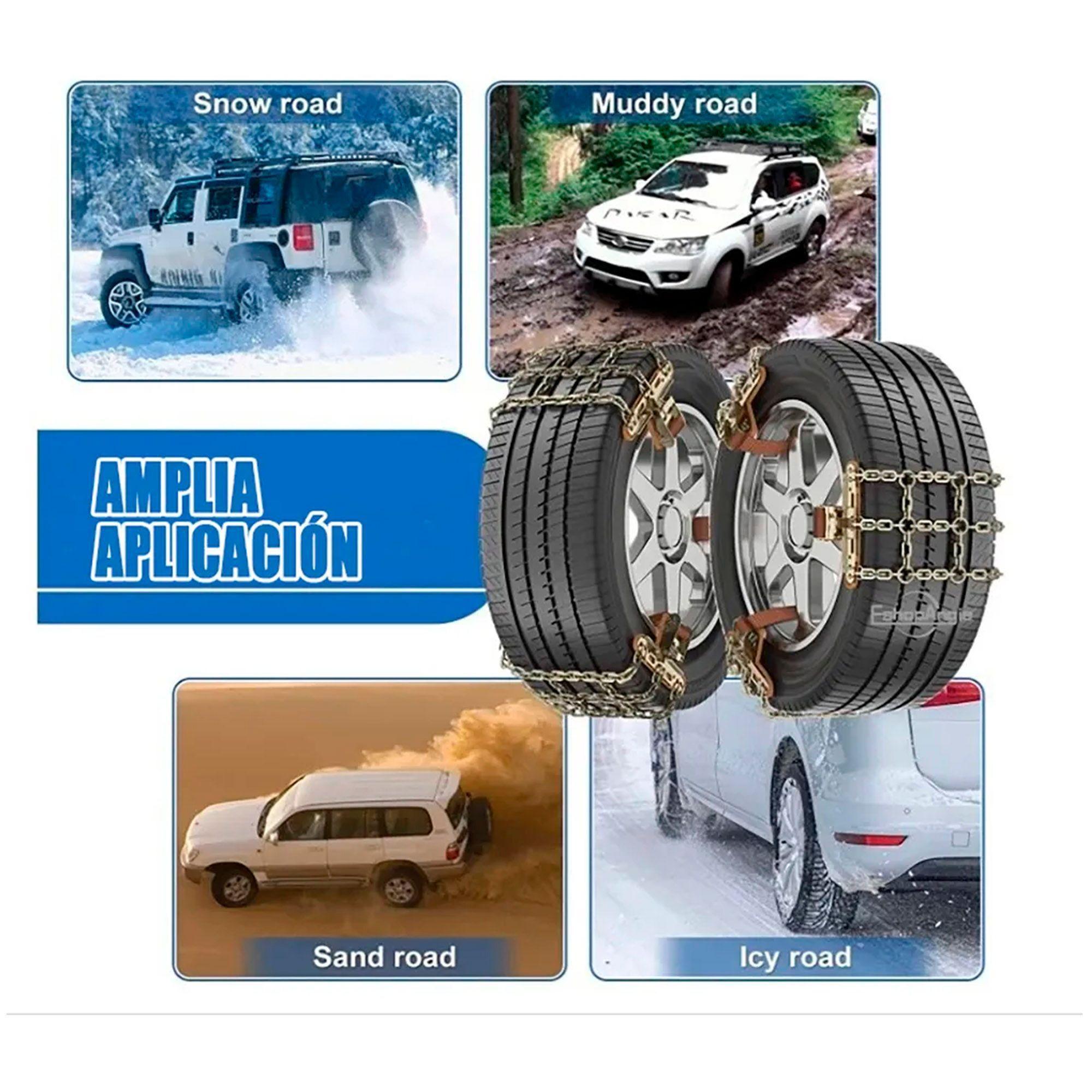 Set 6u Cadena Neumático Antideslizante Nieve Barro Universal-4