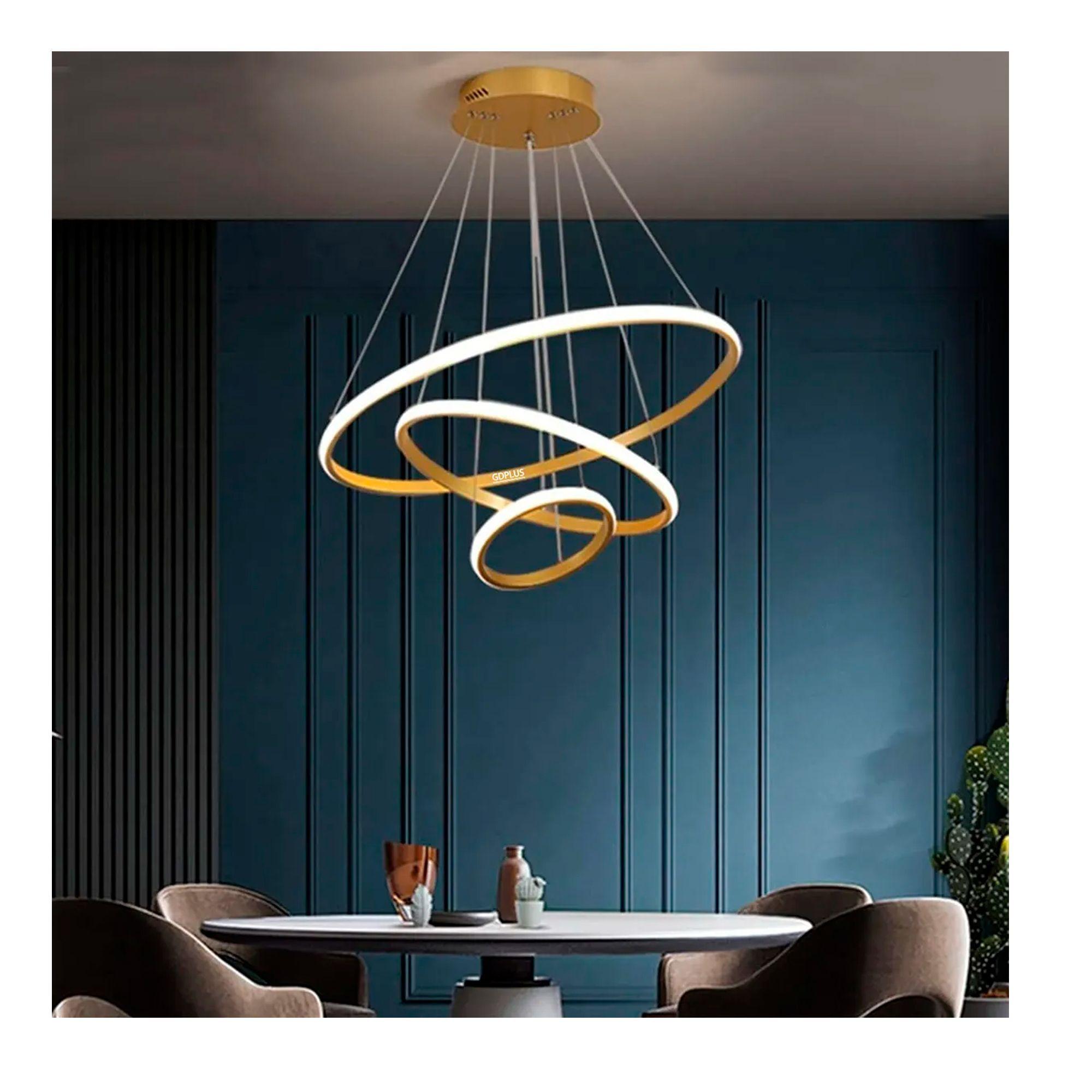 Lampara Colgante De Techo Led Moderna 3 Anillos Ajustables-6