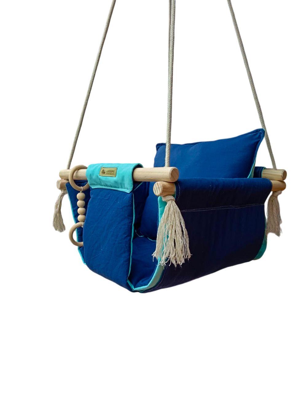 Columpio Ergonómico de Algodón modelo Colcha Azulcele hasta 35 kilos-0