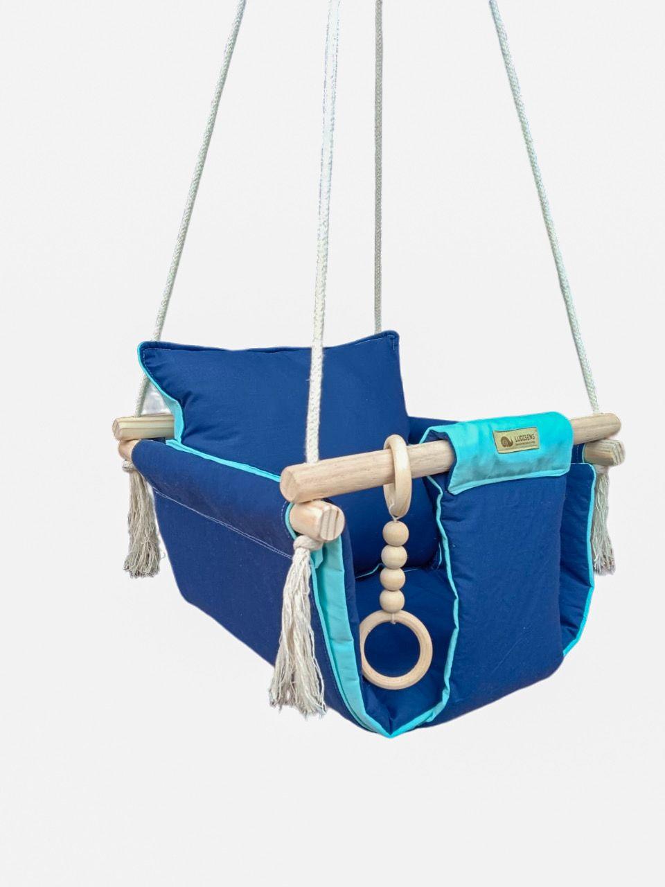 Columpio Ergonómico de Algodón modelo Colcha Azulcele hasta 35 kilos-3