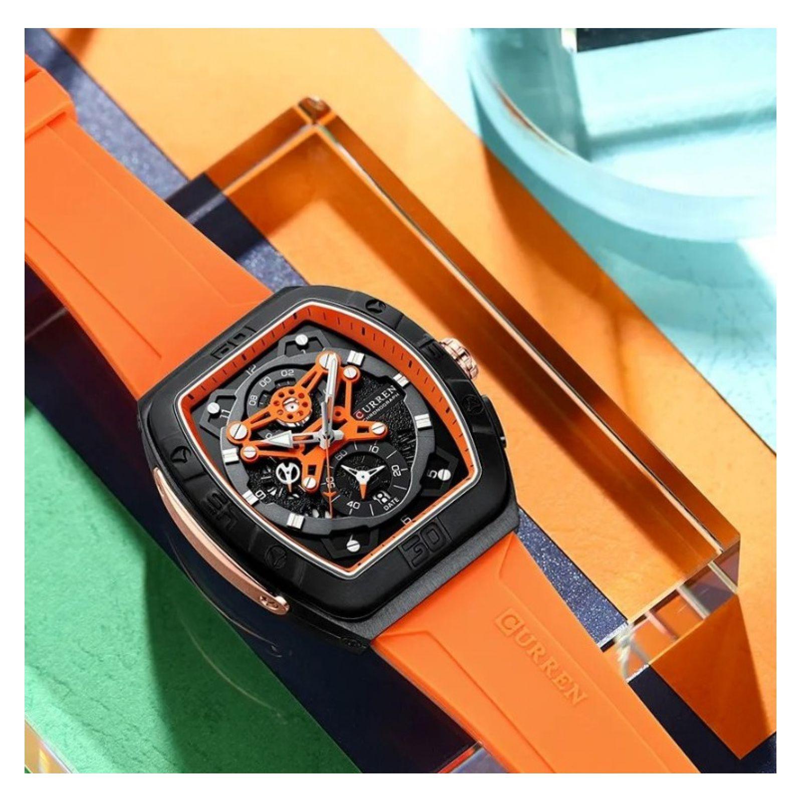 Reloj Curren KREd8702 8443 Cuarzo Naranjo-2
