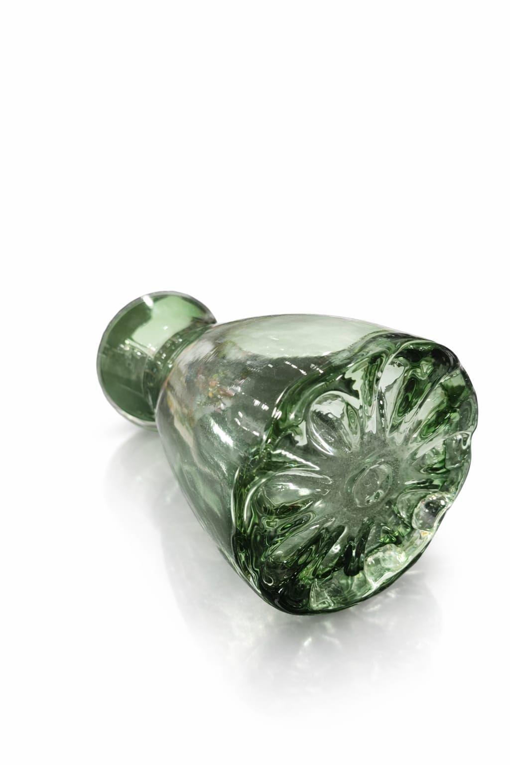 Jarron de Vidrio Verde Decorativo 20 cm-2