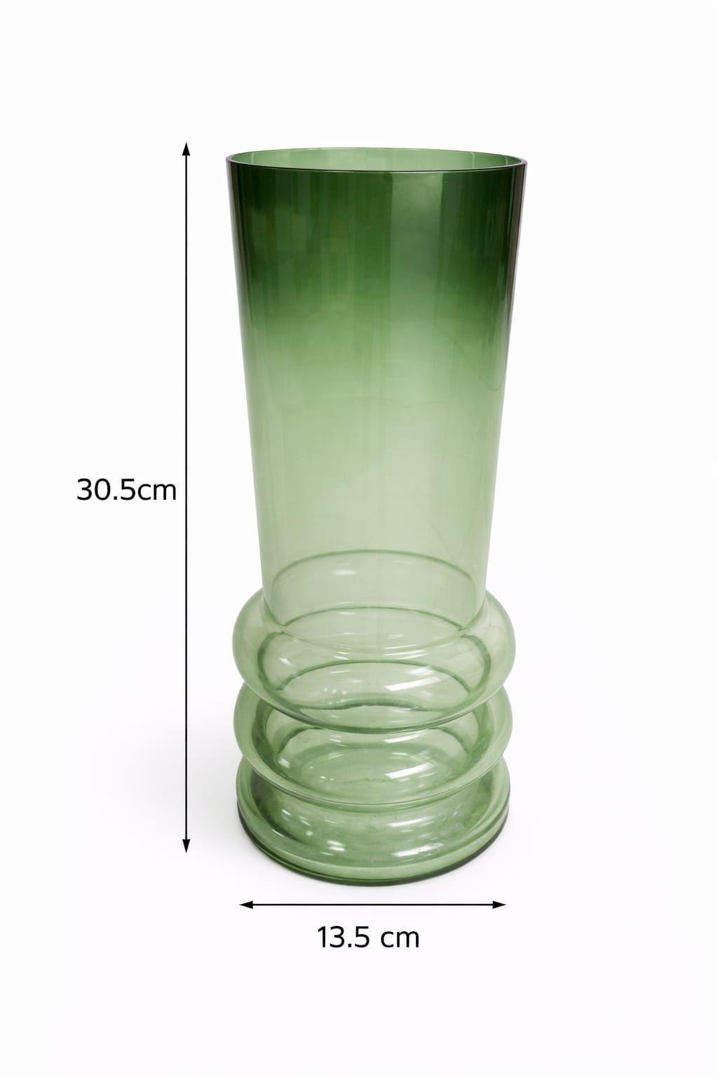 Florero de Vidrio Verde Translucido 30 5 cm-3