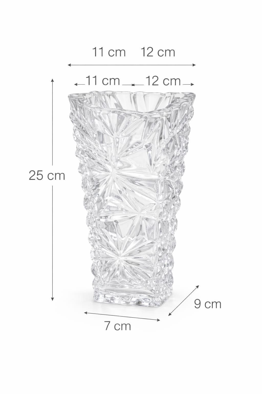 Florero de Vidrio Transparente Texturizado 25 cm-3