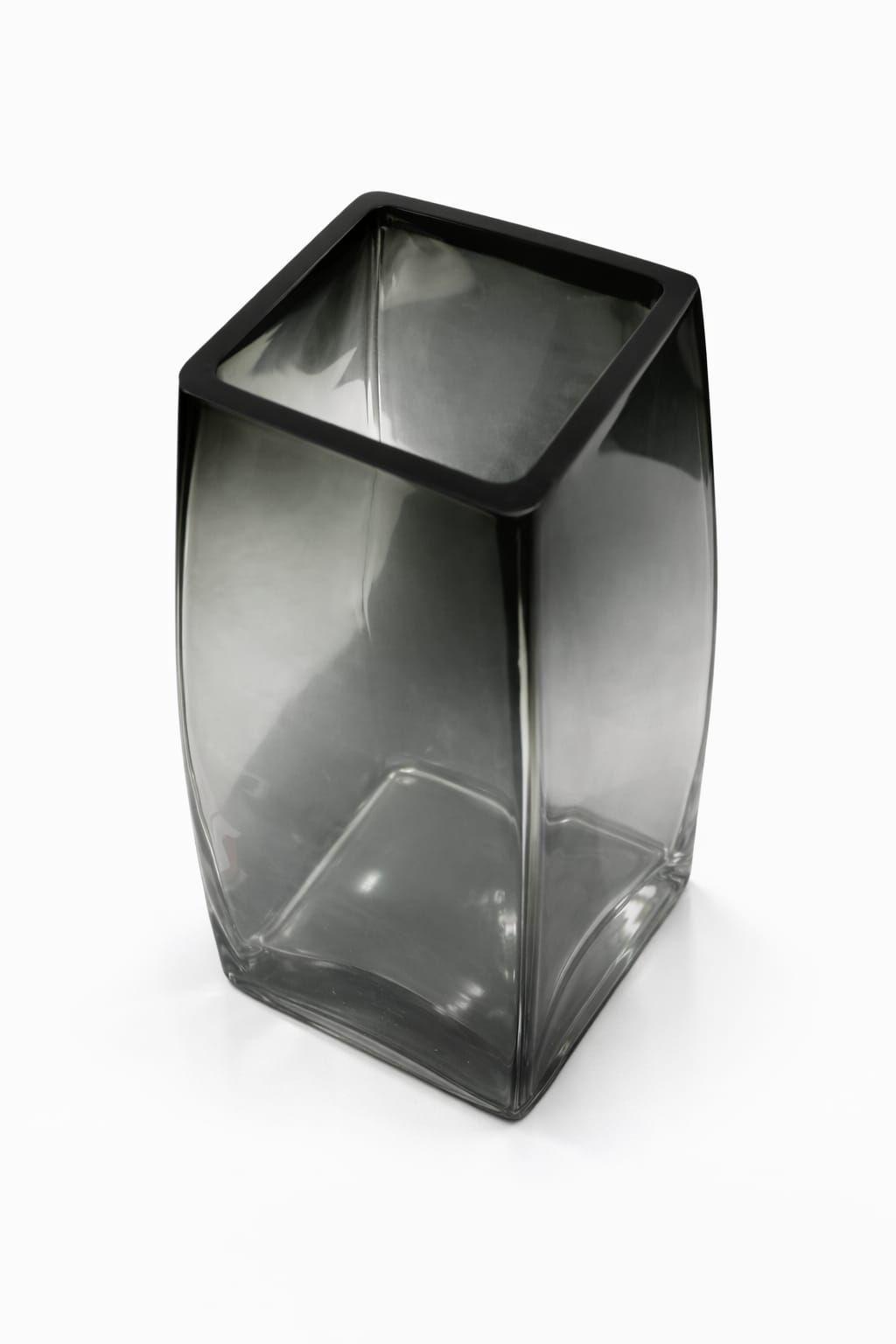 Florero Decorativo de Vidrio Grueso Gris Humo 25 5 cm Dise o Moderno Ideal para Sala-2