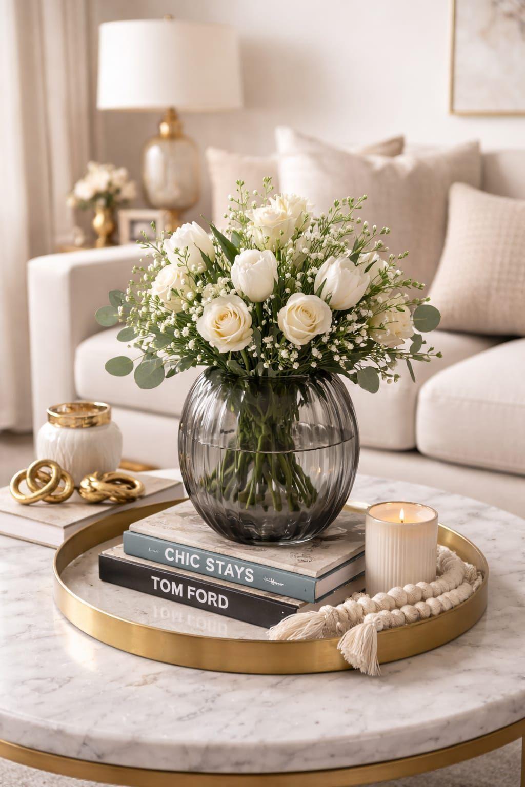 Florero Decorativo de Vidrio Grueso Gris Humo 25 x 17 cm – Diseño Moderno -3