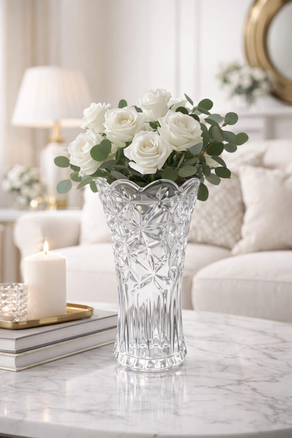 Florero de Vidrio Transparente Decorativo 23cm-2