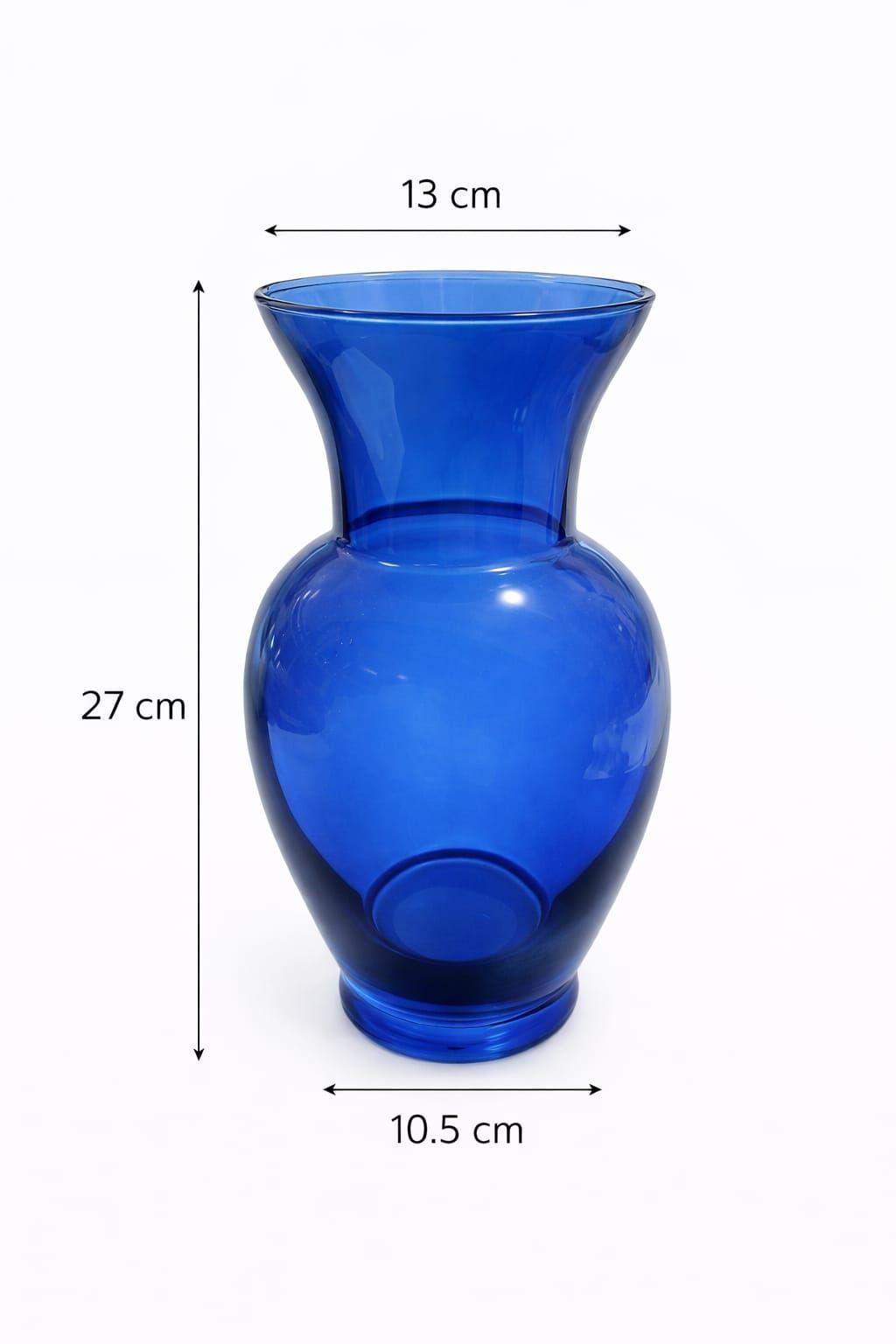 Florero de Vidrio Azul Transl cido Decorativo 27 cm-3