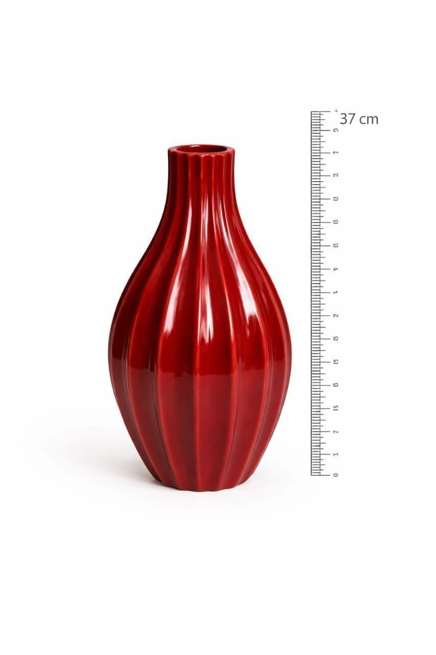 Jarron Decorativo de Ceramica Rojo 37cm-2