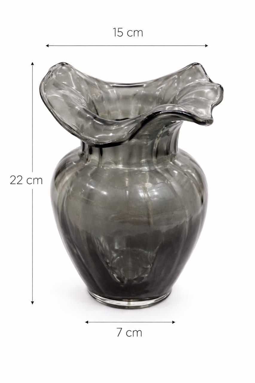 Florero de Vidrio Gris Ahumado 22 cm-3