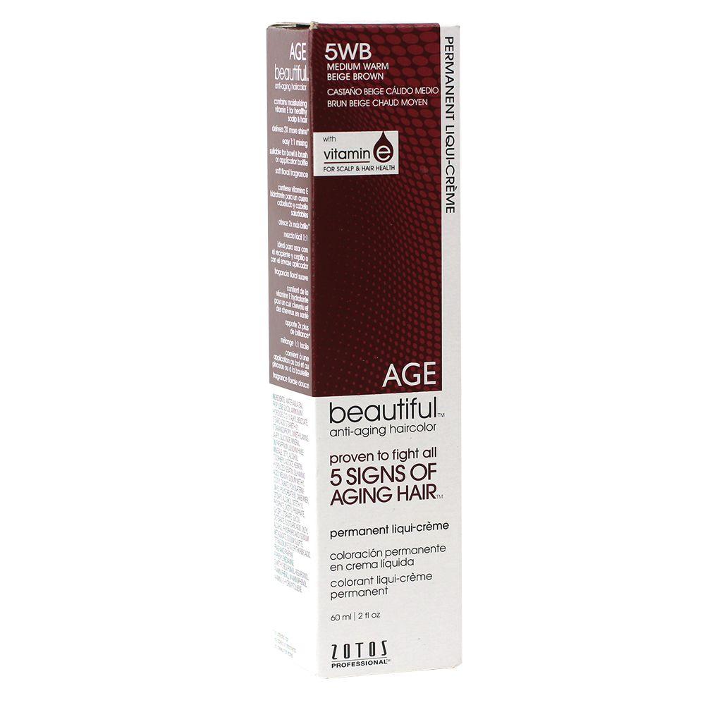 Tinte Permanente Anti-Edad En Crema Liquida De 60 ml Castaño Calido Medio 5WB Age-0