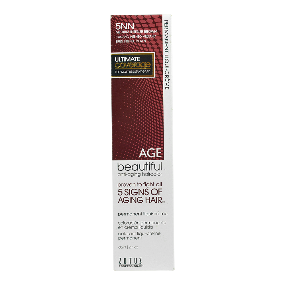 Tinte Permanente Anti-Edad En Crema Liquida De 60 ml Castaño Medio Oscuro 5NN Age-0