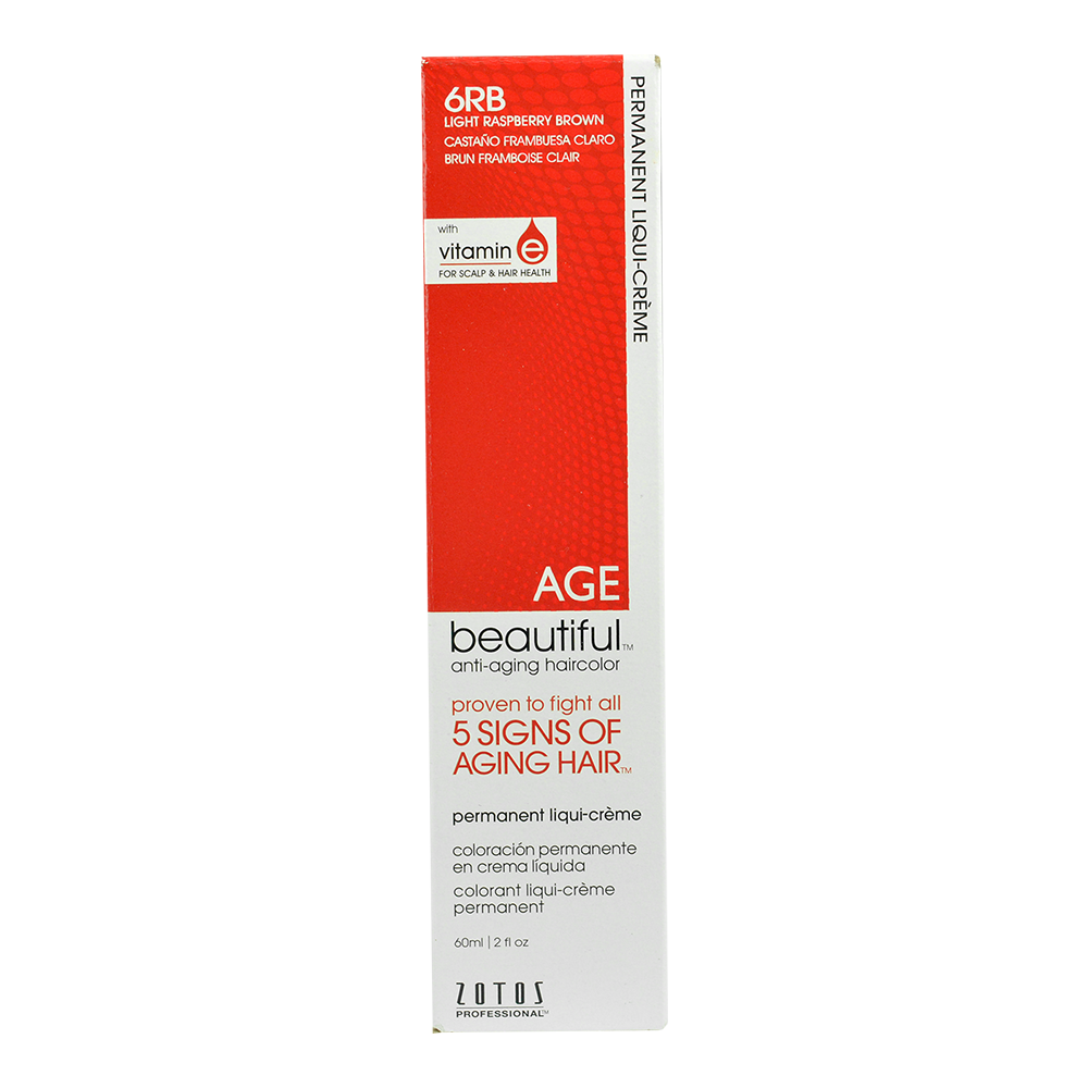 Tinte Permanente Anti-Edad En Crema Liquida De 60 ml Castaño Ciruela Claro 6RB Age-0