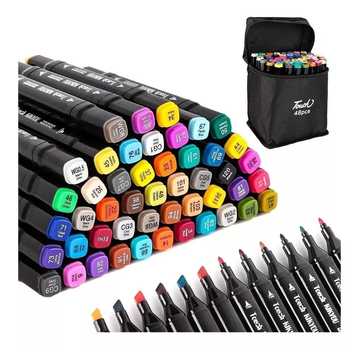 Set 48 Marcadores Doble Punta Con Estuche-1