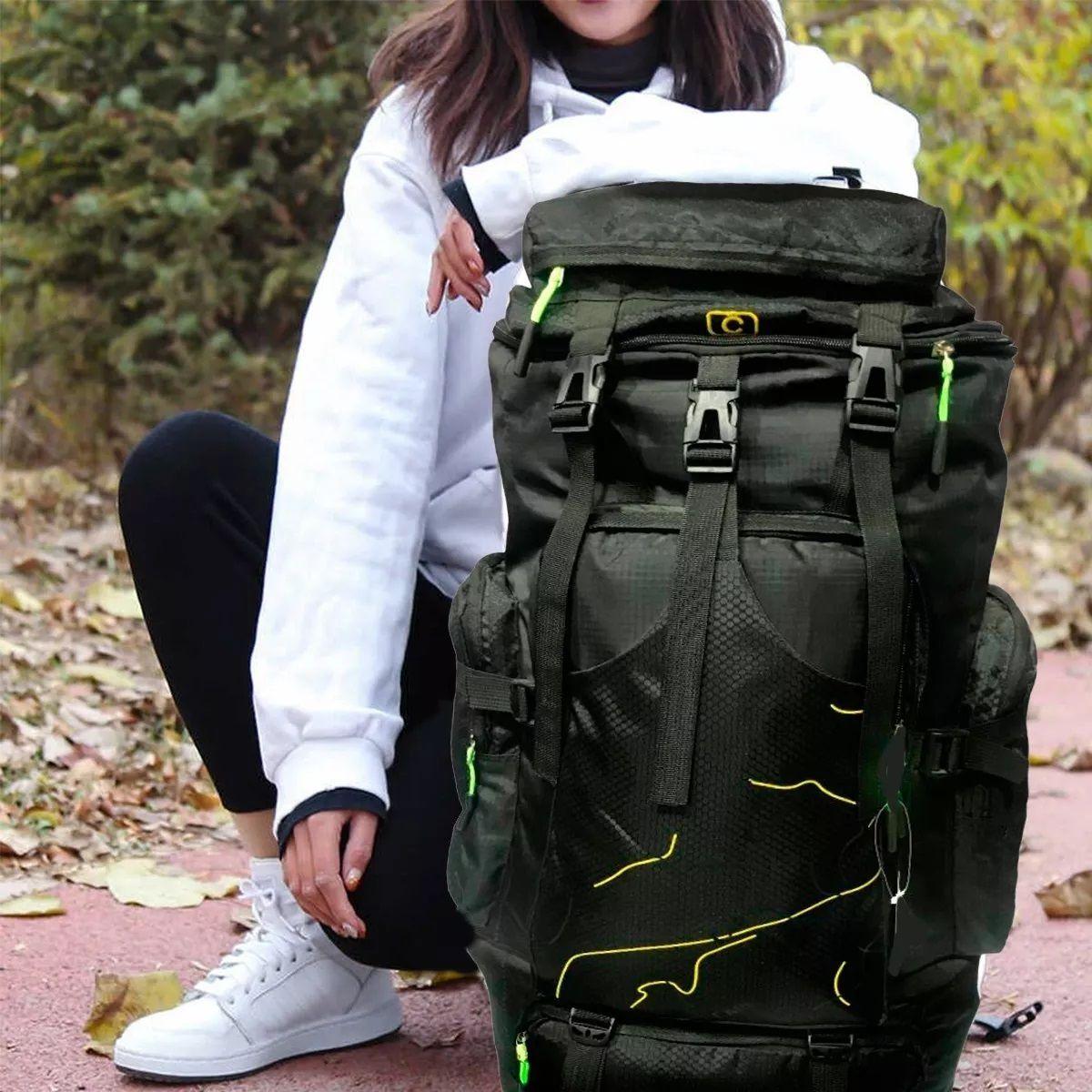 Mochila Camping Trekking 70 L Negro-1
