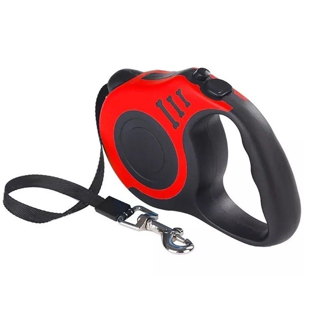 Correa De Perros Retráctil 3m Rojo-2