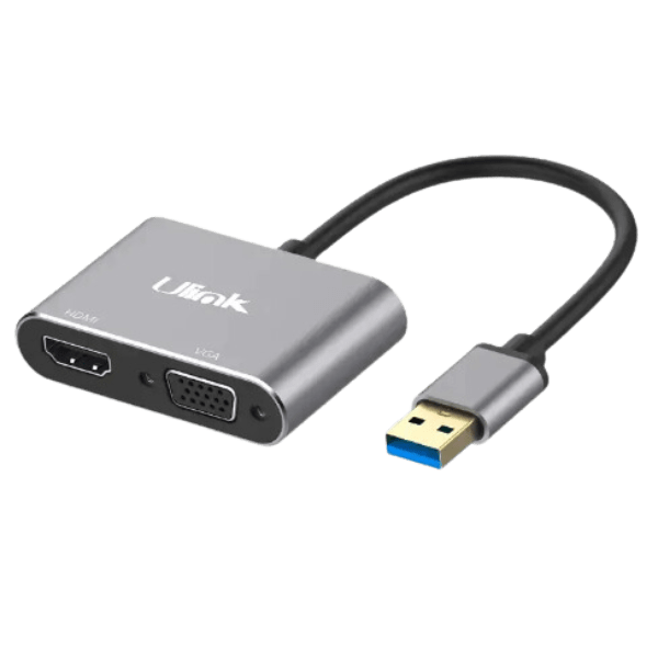 Adaptador USB 3.0 HDMI y VGA Metálico UL-AD300HV-2