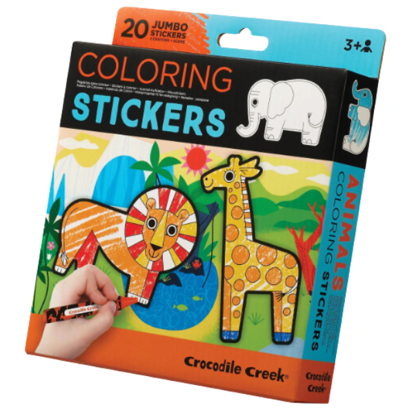  Stickers para Colorear Animales +5 Crayons+ Scene-0
