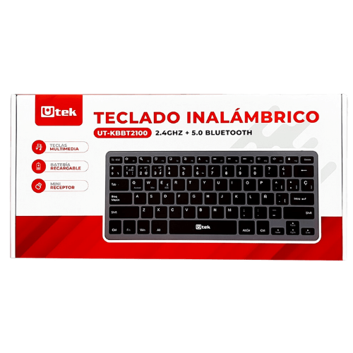 Teclado Inalámbrico 2,4GHZ + 5.0 Bluetooth UT-KBBT2100-0