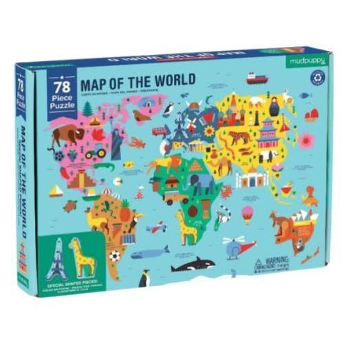 Puzzle Geografía Mapa del Mundo 78 Piezas-0