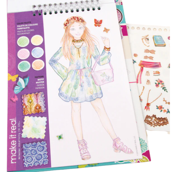 Block de Diseño de Moda Stickers y Plantillas ¡Creatividad Floral!-1