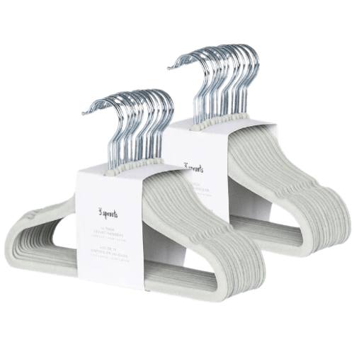 Colgadores Ropa Niños Antideslizantes Terciopelo Verde (Set 30ú.)-0