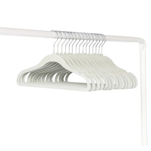 Colgadores Ropa Niños Antideslizantes Terciopelo Verde (Set 30ú.)-1