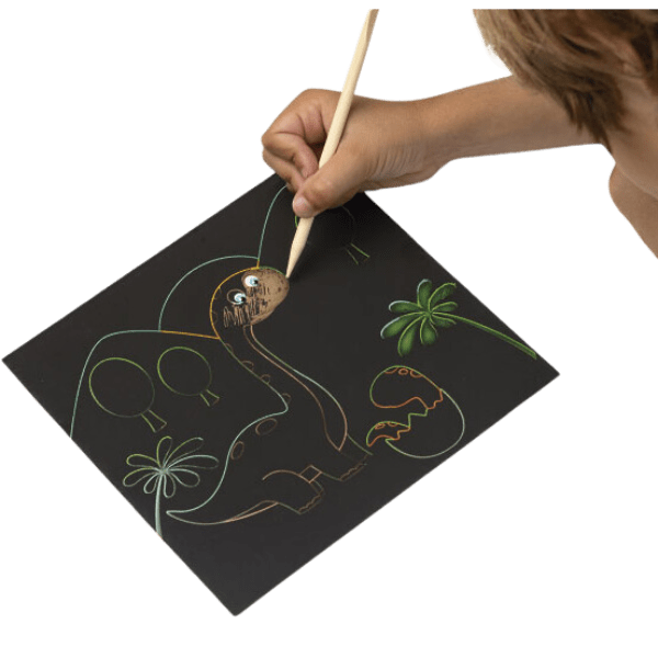 Scratch Art Dinosaurs-1