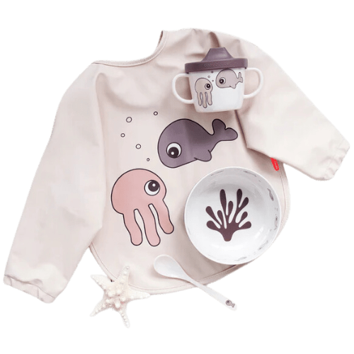 Babero Grande C/Mangas Sea Friends 6-18 Meses Rosa-1