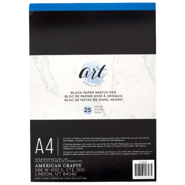 Art Block De Papel Negro A4 25 Hojas Lettering-0