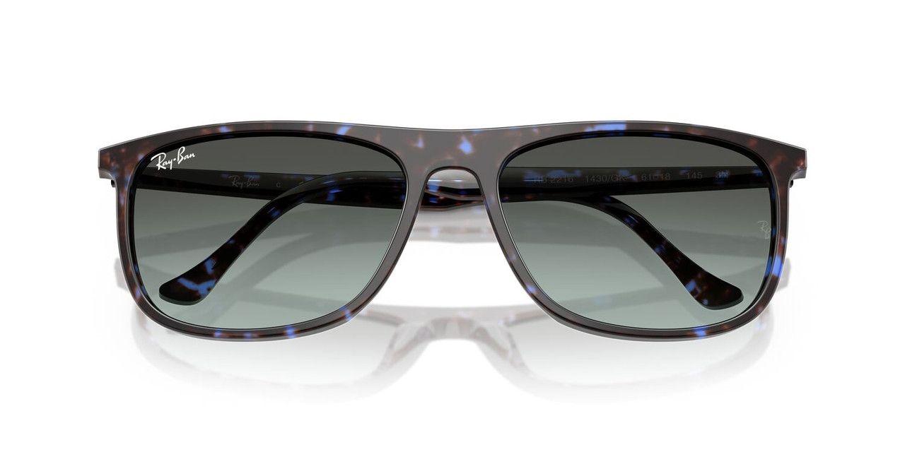 Anteojos De Sol Ray-Ban RB2216 Havana Blue Turtle Blu Vintage Gradient Black Havana Unisex-3