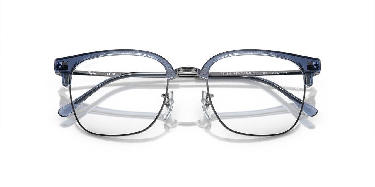 Anteojos Ópticos Ray-Ban RX7216 New Clubmaster Azul Unisex-2
