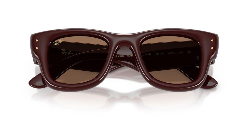 Anteojos De Sol Ray-Ban Wayfarer Puffer Dark Brown Dark Brown 0RB4940 Café Unisex-4