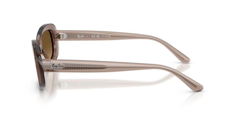 Anteojos De Sol Ray-Ban RB2221 Transparent Beige Gradient Brown Polar Café Mujer-2