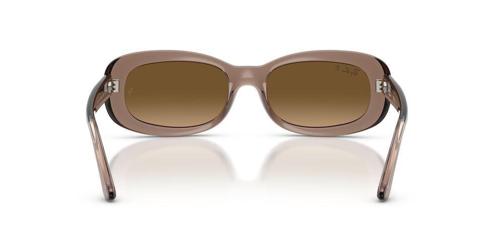 Anteojos De Sol Ray-Ban RB2221 Transparent Beige Gradient Brown Polar Café Mujer-3