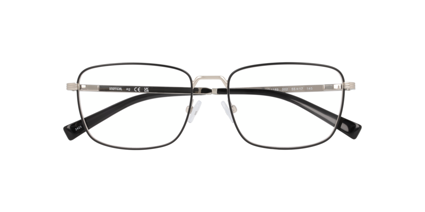 Anteojos Ópticos Unofficial UO1189 Satin Black On Silver Negro Hombre-4