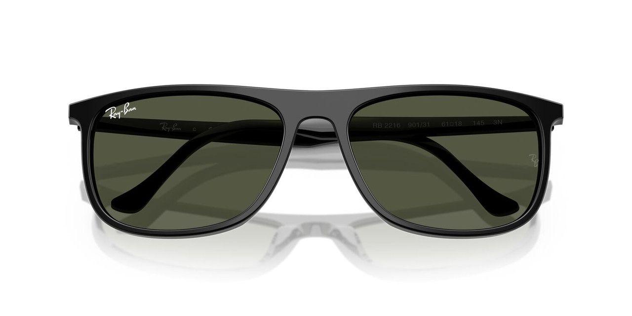 Anteojos De Sol Ray-Ban RB2216 Black Green Negro Unisex-3
