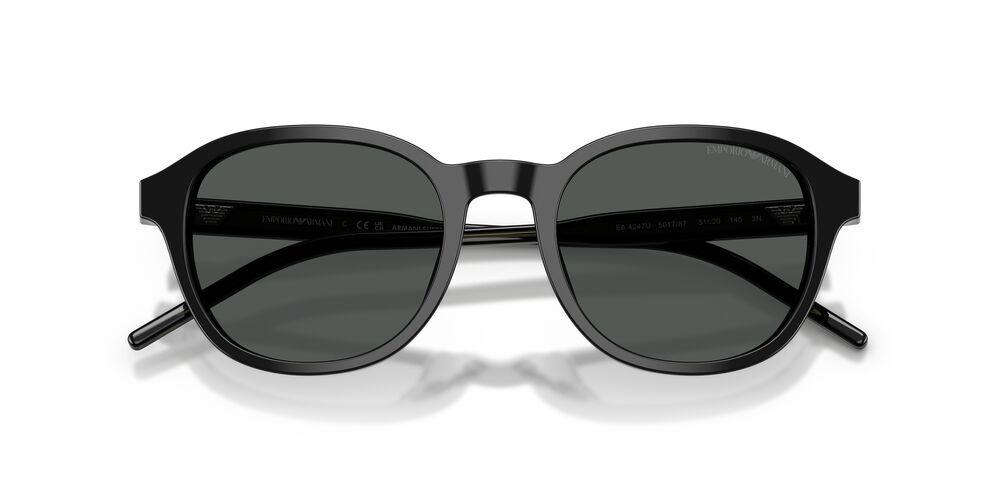 Lentes De Sol Emporio Armani Shiny Black Dark Grey EA4247U Negro Hombre-4