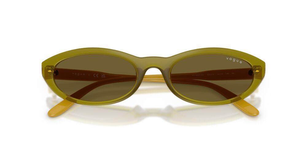 Anteojos De Sol Vogue 0VO5697SU Transparent Olive Green Dark Brown Mujer-4