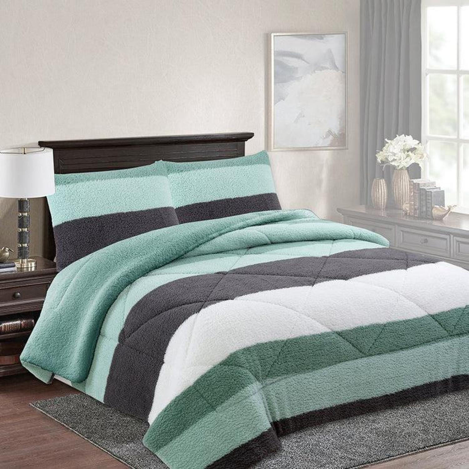 Cubrecama Doral Sherpa Estampado 1,5 Plaza-2