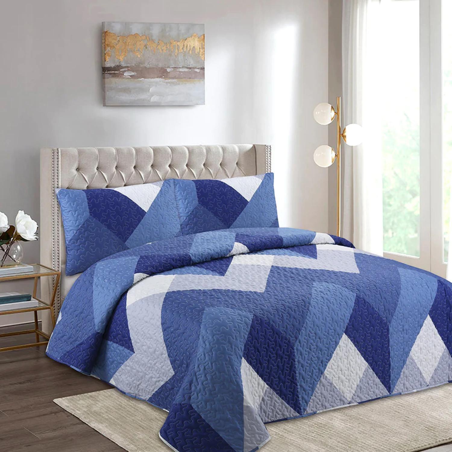 Cubrecama Quillt Da Vinci Estamp + fundas 1,5 Plazas doral-1