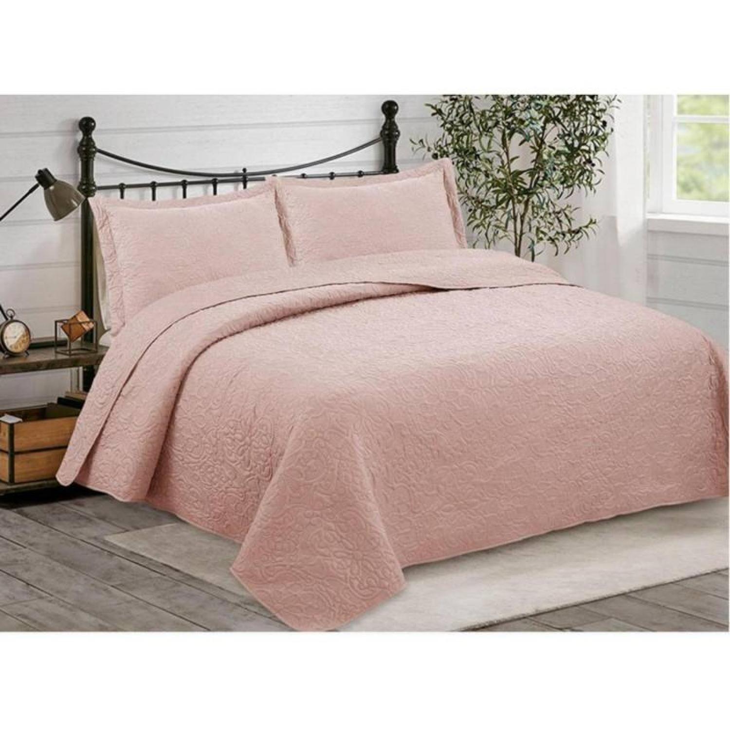 Cubrecama Quillt Doral Bordado Elegance C/n Fundas 2.5 Plaza-1