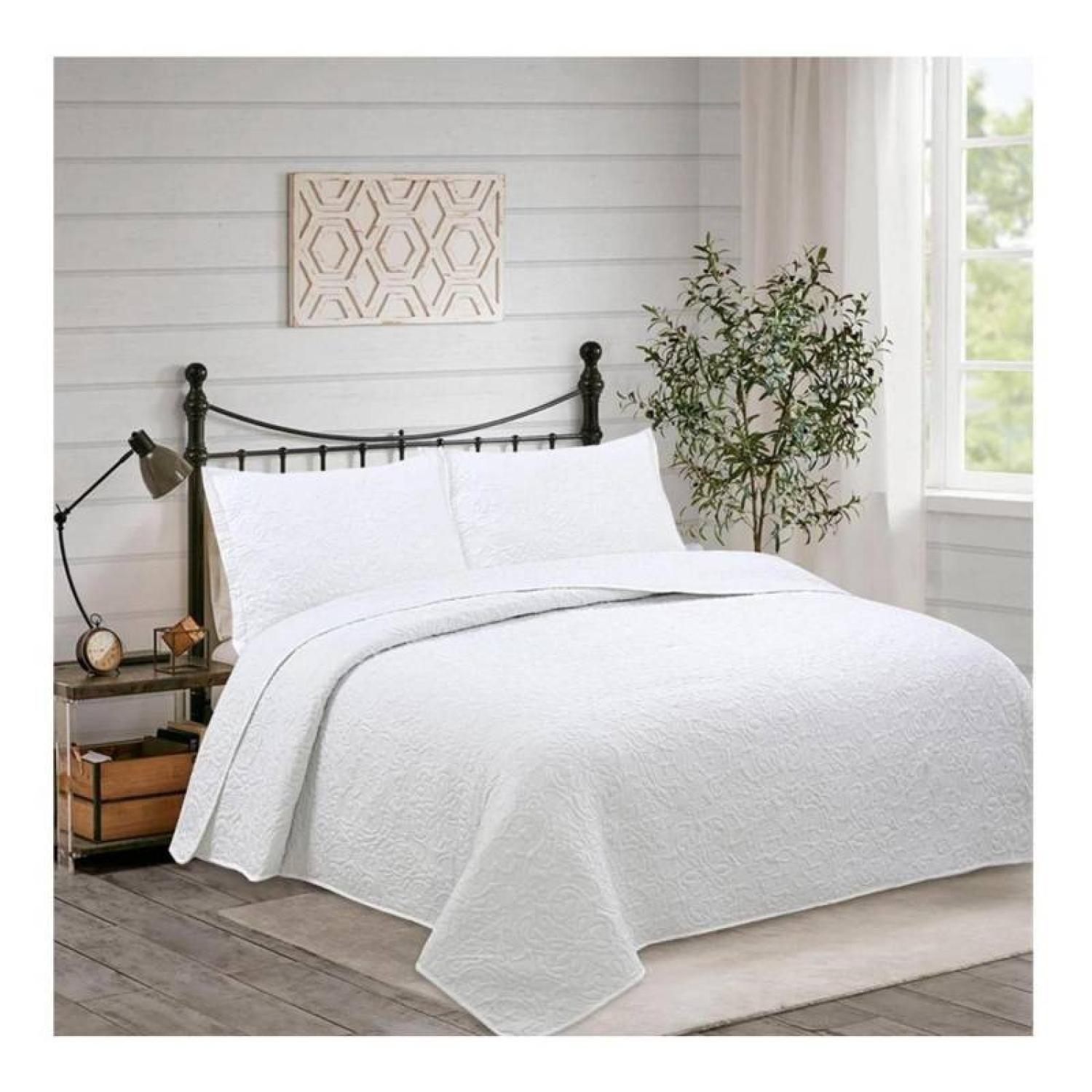 Cubrecama Quillt Doral Bordado Elegance C/n Fundas 2.5 Plaza-2