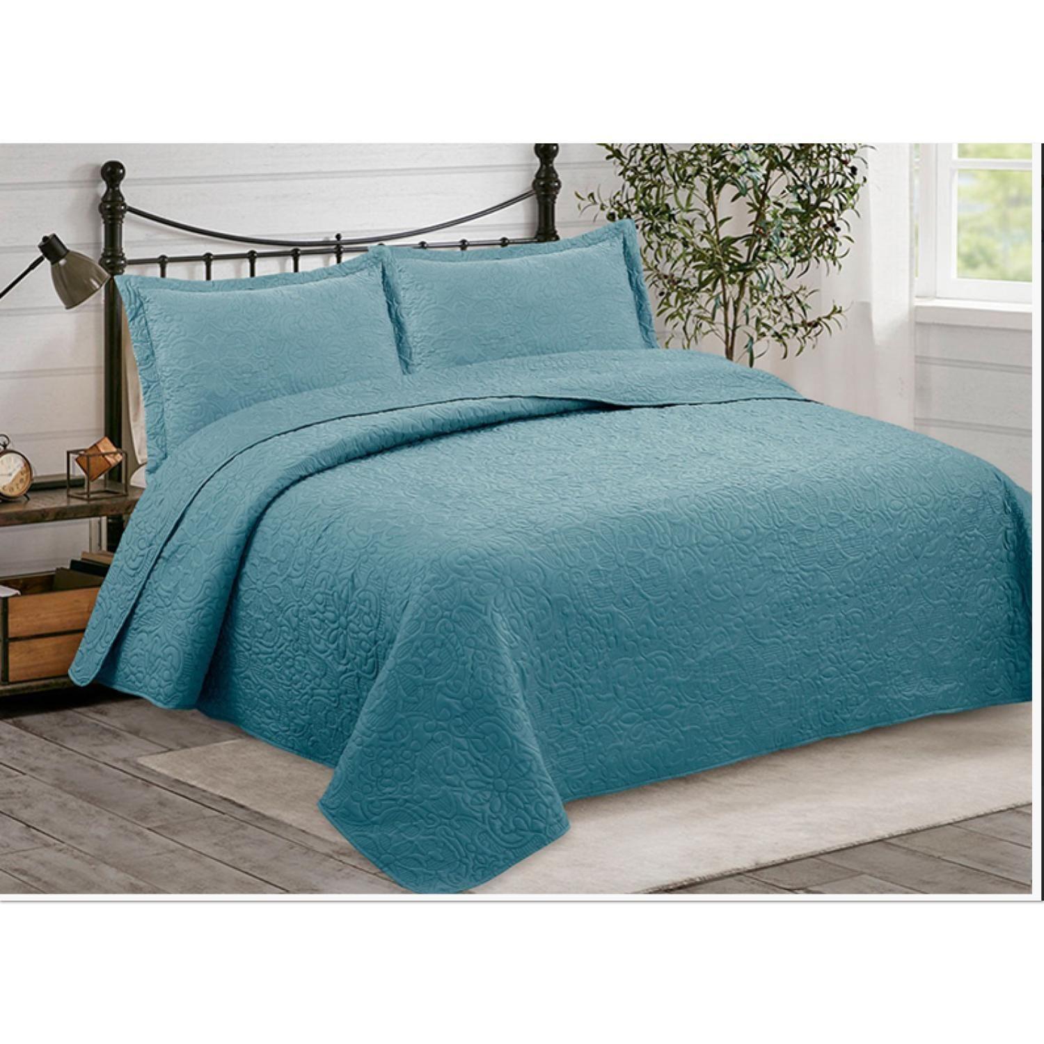 Cubrecama Quillt Doral Bordado Elegance C/n Fundas 2.5 Plaza-4