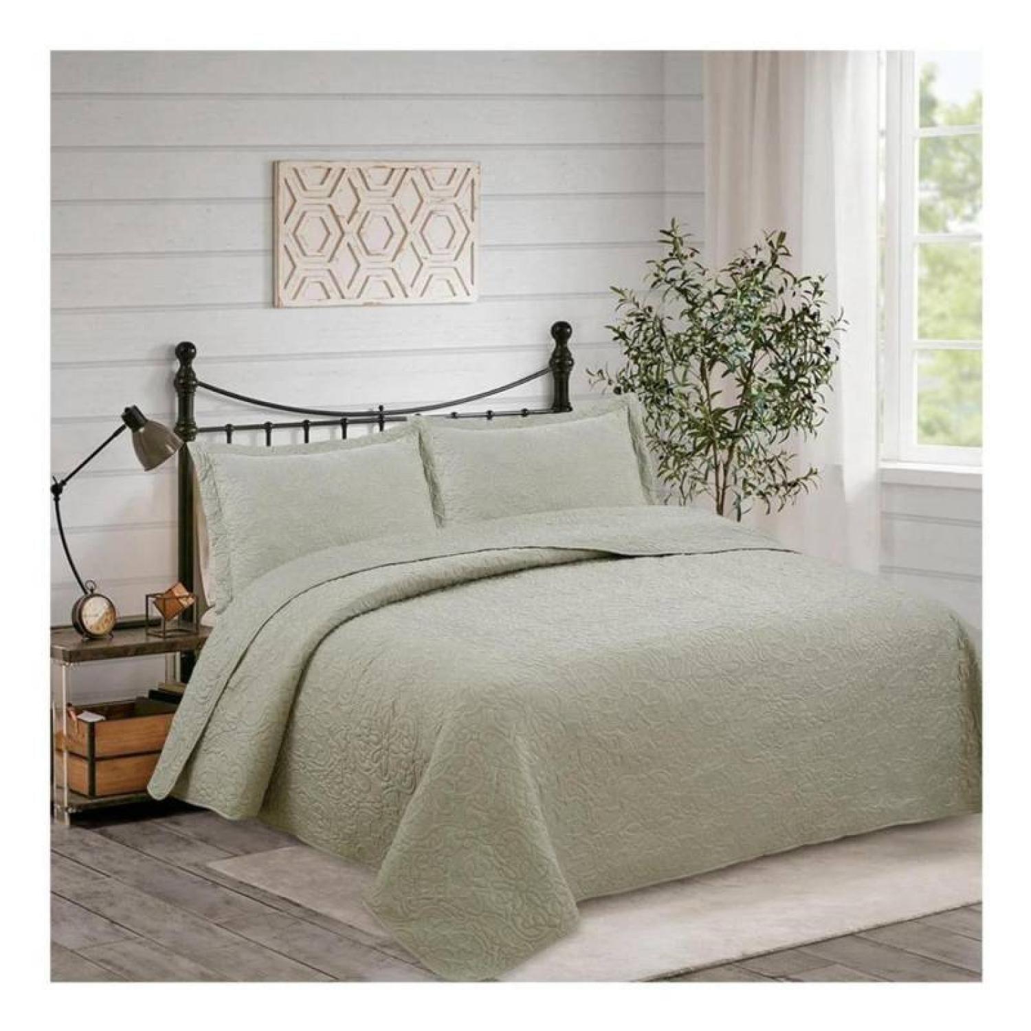 Cubrecama Quillt Doral Bordado Elegance C/n Fundas 2.5 Plaza-0