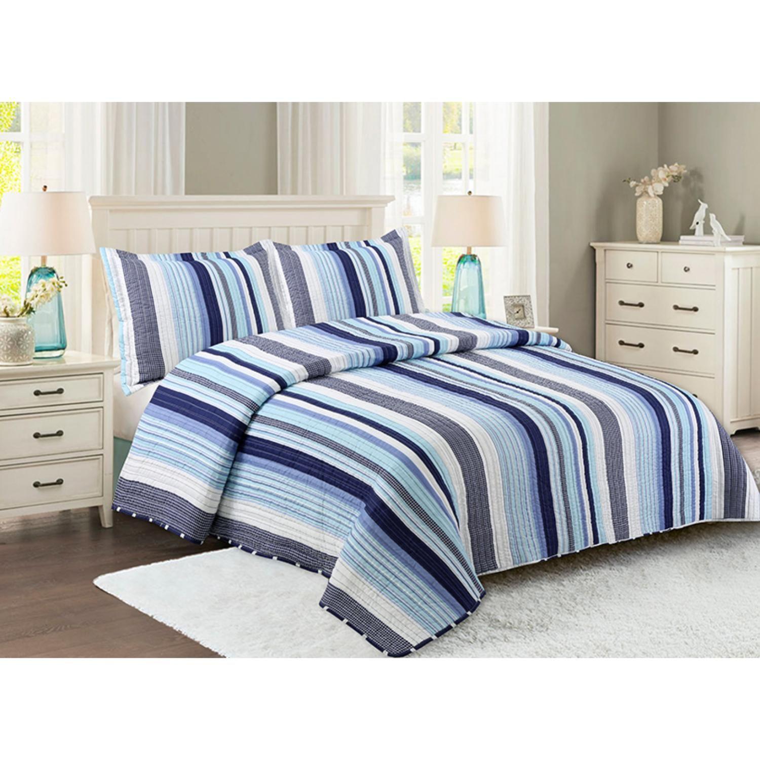 Cubrecamas Quilt Doral Estampado Deluxe Reversible C/n Fundas 1.5 Plaza-5